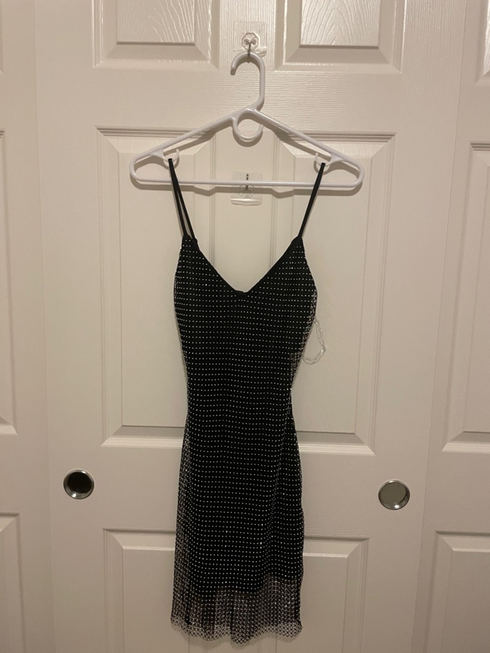 Windsor Black Polka Dot Mini Slip Dress